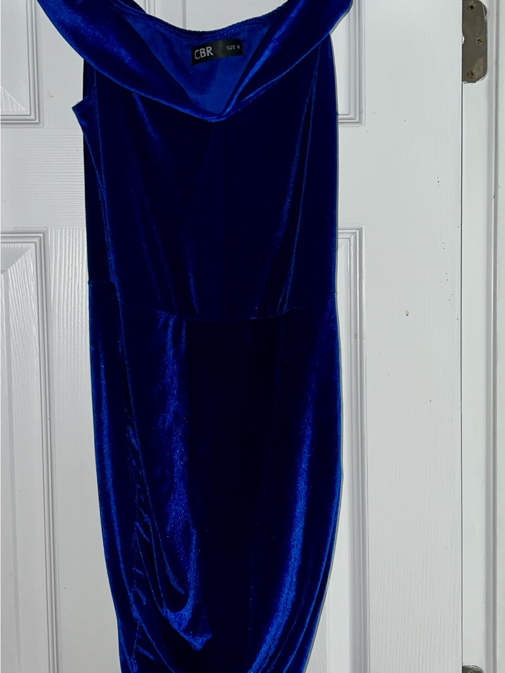 CBR Royal Blue One-Shoulder Velvet Dress
